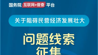 艹逼艹出水在线观看国务院“互联网+督查”平台公开征集阻碍民营经济发展壮大问题线索